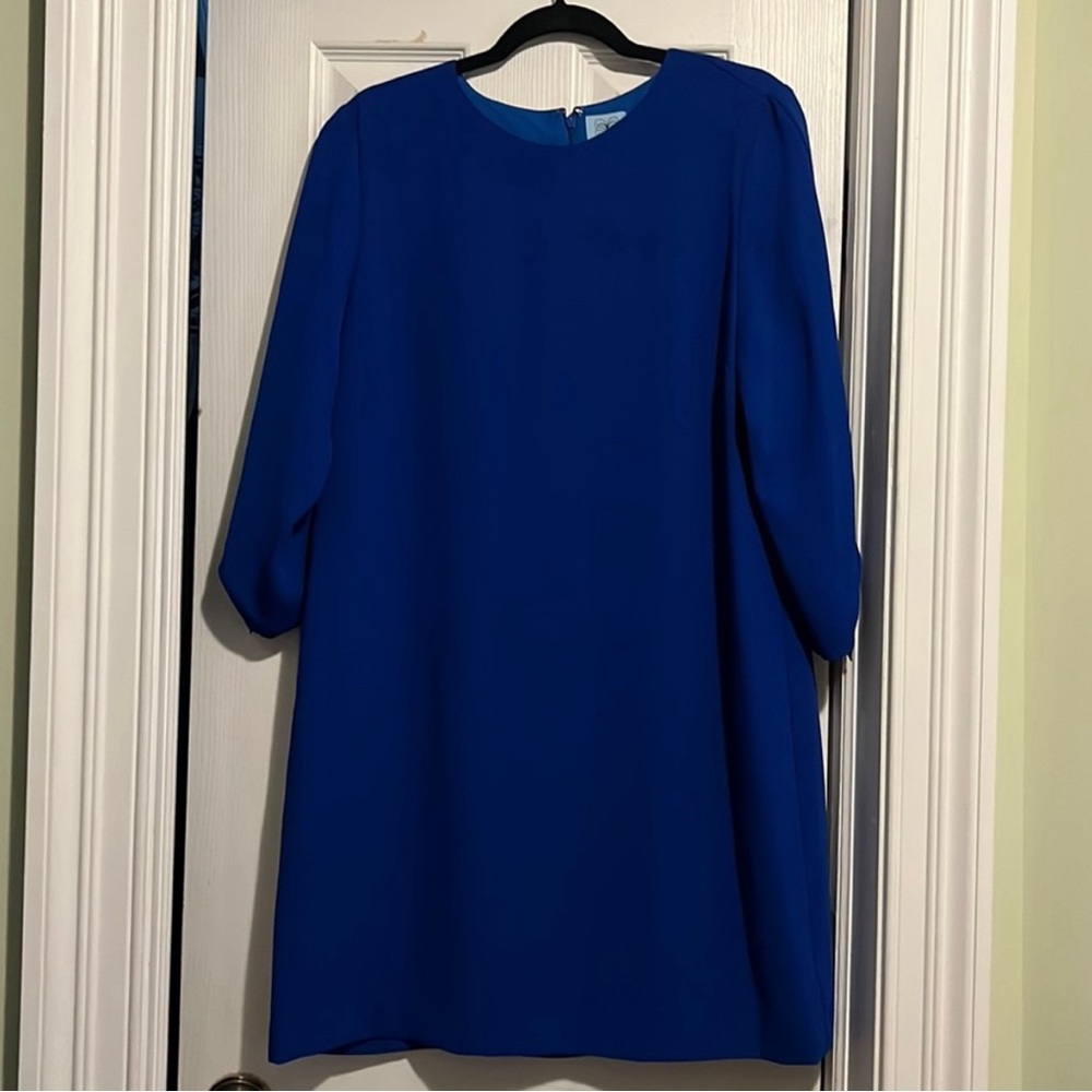 CeCe brand from Macys royal blue shift dress with tie sleeves size 12